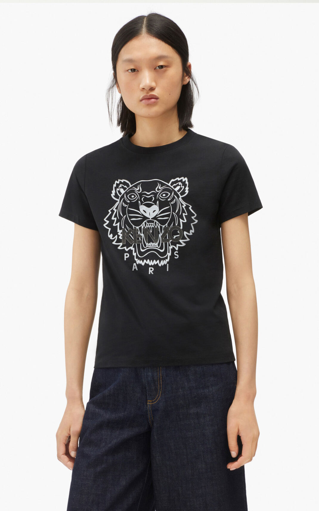 Kenzo The 冬 Capsule 虎 Tシャツ レディース 黒 - YUWISR016